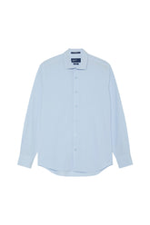 Slim Fit Overdye Poplin Shirt With Open Collar